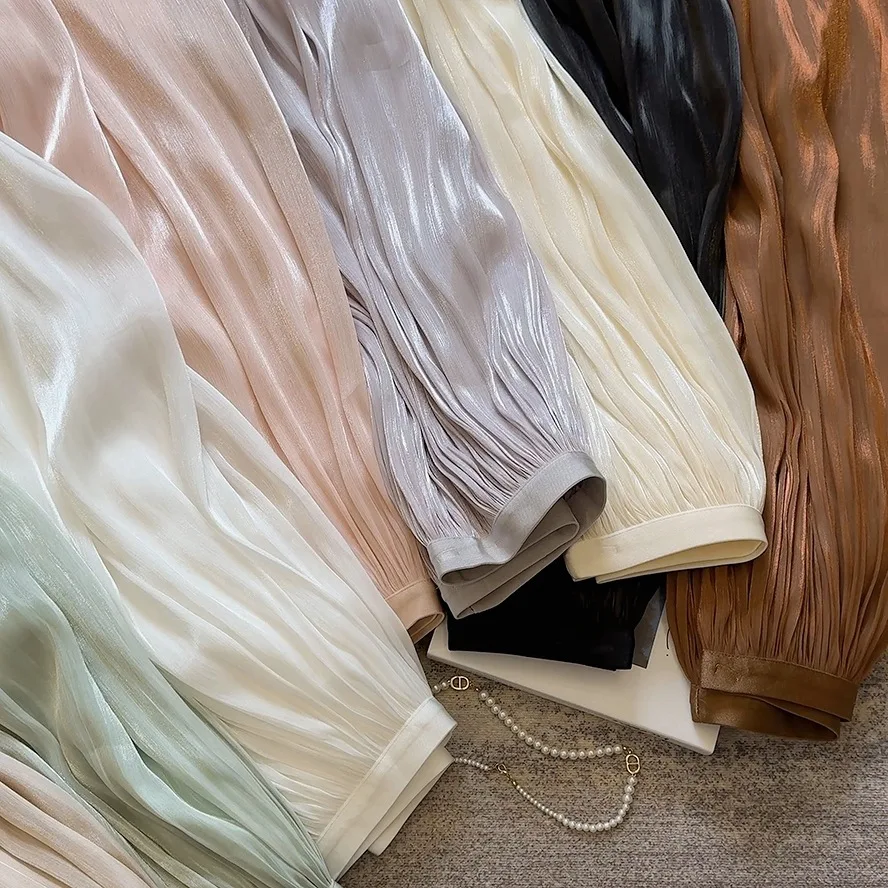 Shiny Flowing Goddess Style Floor-Length Half Skirt Women's Draped Vestido Casual H-Shape PVC Fabric Mid-Year Spring
Shiny Flowing Goddess Style Floor-Length Half Skirt Women's Draped Vestido Casual H-Shape PVC Fabric Mid-Year Spring