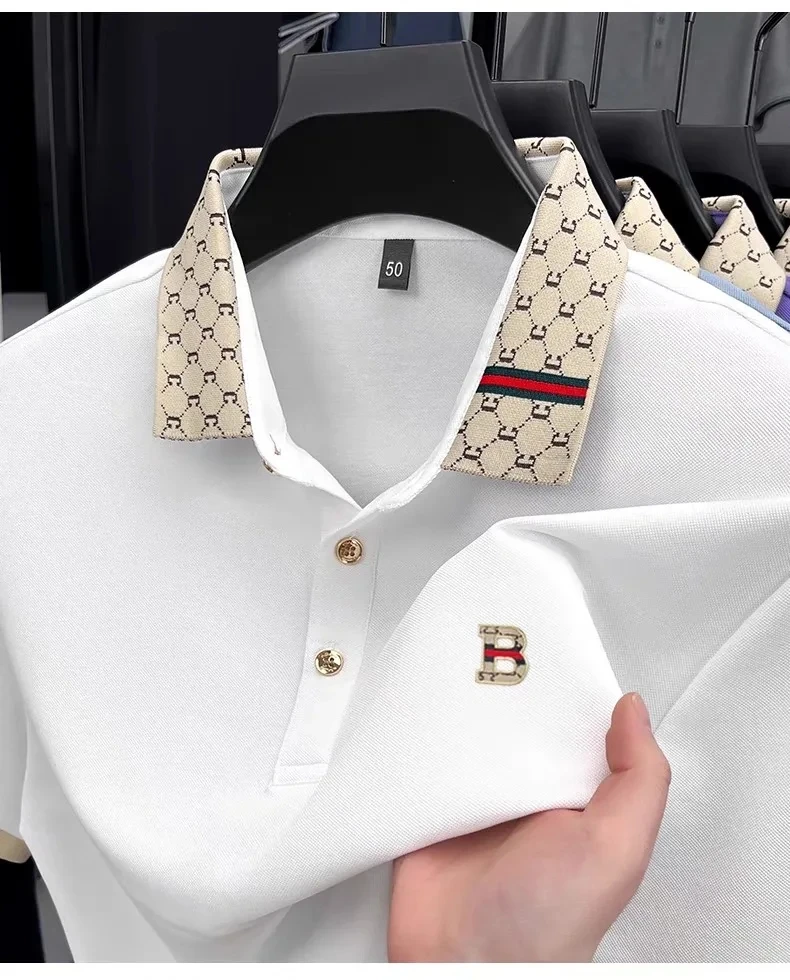 Luxury brand B letter embossed polo shirt short sleeve men's summer cotton blend top flip collar design casual fashion T-shirt
Luxury brand B letter embossed polo shirt short sleeve men's summer cotton blend top flip collar design casual fashion T-shirt