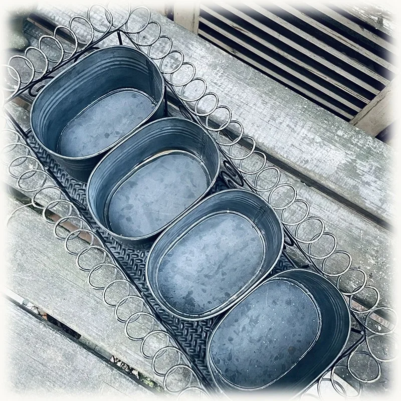 Vintage Metal Potting Storage Set, 4-Piece Garden Container Set with Decorative Wire Rack, 42 x 20 cm
Vintage Metal Potting Storage Set, 4-Piece Garden Container Set with Decorative Wire Rack, 42 x 20 cm