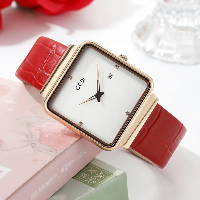 X-15 minimalist square calendar watch - stylish two-hand quartz watch with leather strap
X-15 minimalist square calendar watch - stylish two-hand quartz watch with leather strap