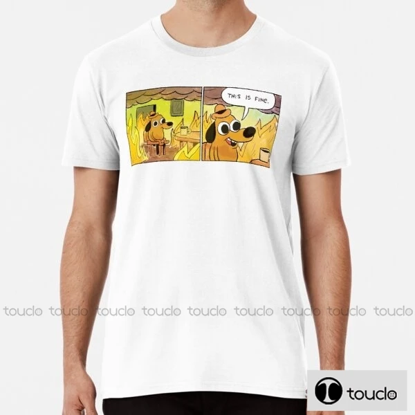 Новинка, футболки с надписью «This Is Fine Meme Dog» для мужчин и женщин, хлопковые футболки с принтом, новинка, Классические мужские хлопковые футболки, топы, уличная одежда в стиле Харадзюку
Новинка, футболки с надписью «This Is Fine Meme Dog» для мужчин и женщин, хлопковые футболки с принтом, новинка, Классические мужские хлопковые футболки, топы, уличная одежда в стиле Харадзюку