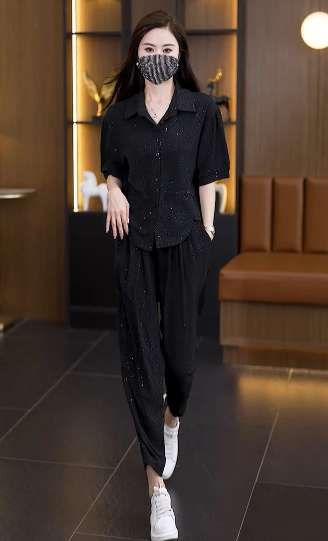 Blouse and Ladies Trouser Shirt Full Chic Elegant Outfit Promotion Clothes Casual Cheap Luxury Cozy Women's Pants Two Piece Set
Blouse and Ladies Trouser Shirt Full Chic Elegant Outfit Promotion Clothes Casual Cheap Luxury Cozy Women's Pants Two Piece Set