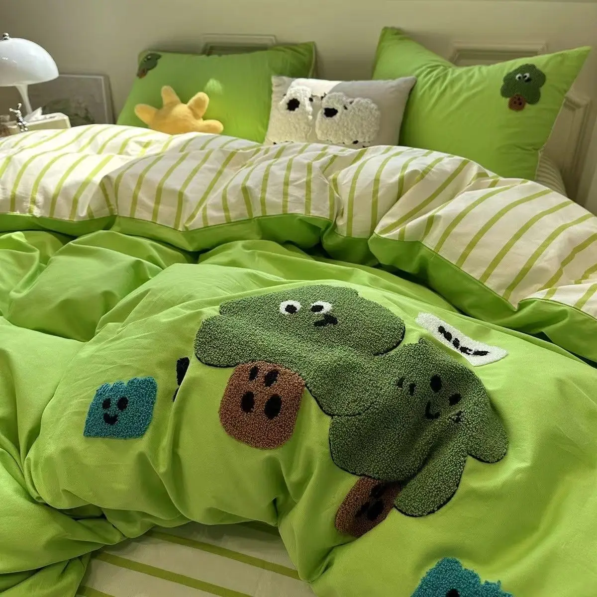 Bedding Set Towel Embroidered Green Tree 4 Pcs Ins Washed Cotton Sheet Duvet Set Student Dormitory Homestay Hotel Kid Bed Sets
Bedding Set Towel Embroidered Green Tree 4 Pcs Ins Washed Cotton Sheet Duvet Set Student Dormitory Homestay Hotel Kid Bed Sets