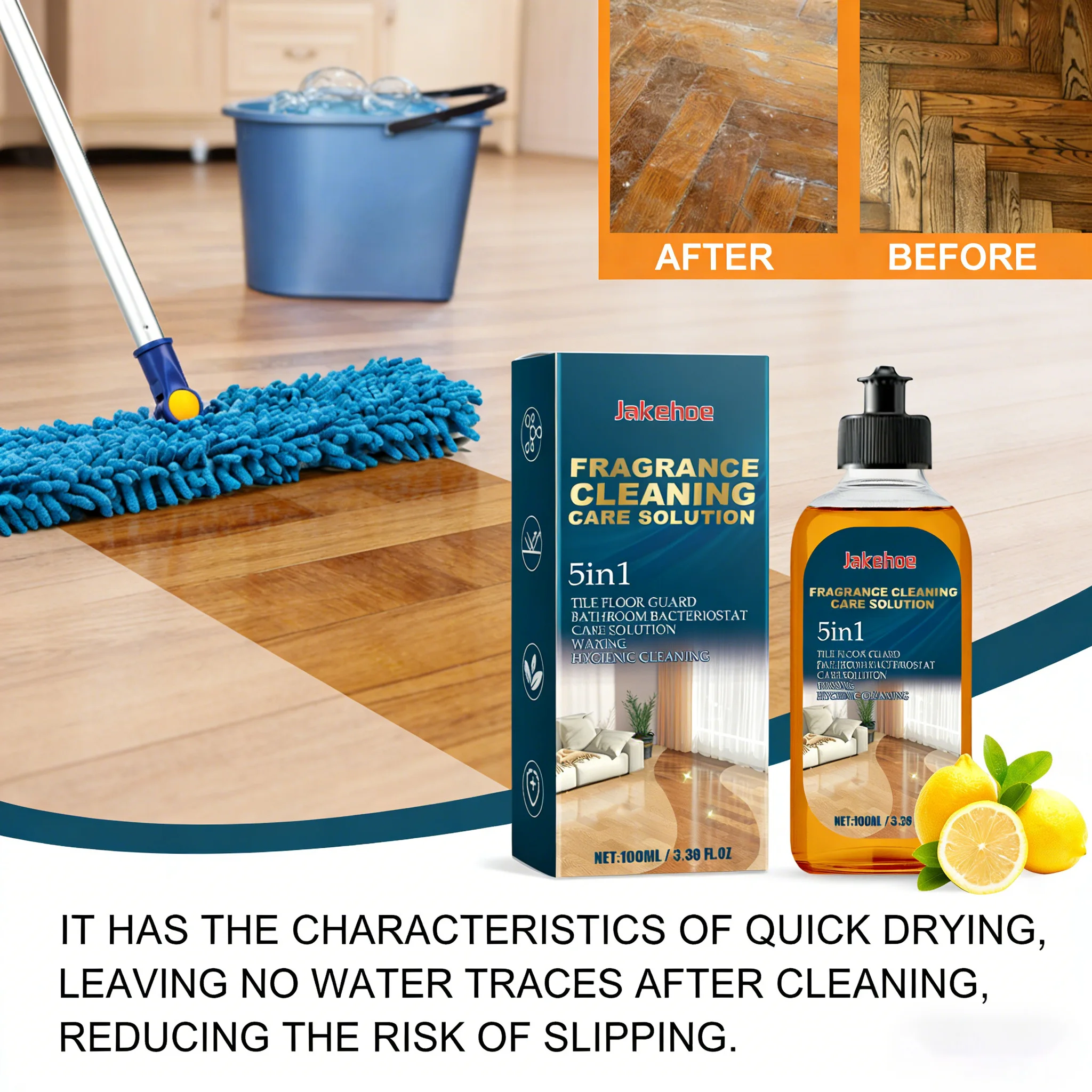 5 IN1 Tile Floor Cleaner Deep Cleaning Quick Drying Polishing Fragrance Stain & Odor Remover for Wood Tile Laminate Home Use
5 IN1 Tile Floor Cleaner Deep Cleaning Quick Drying Polishing Fragrance Stain & Odor Remover for Wood Tile Laminate Home Use