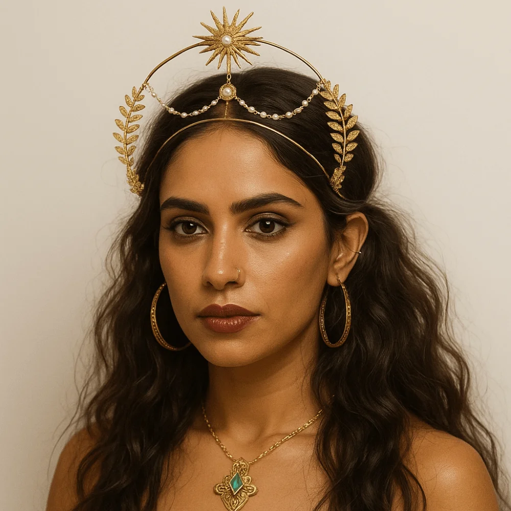 Vintage Sun God Halo Headband Gold Pearl Baroque Crown Fashion Show Hair Accessories Star COSPLAY Hair Hoop Party
Vintage Sun God Halo Headband Gold Pearl Baroque Crown Fashion Show Hair Accessories Star COSPLAY Hair Hoop Party