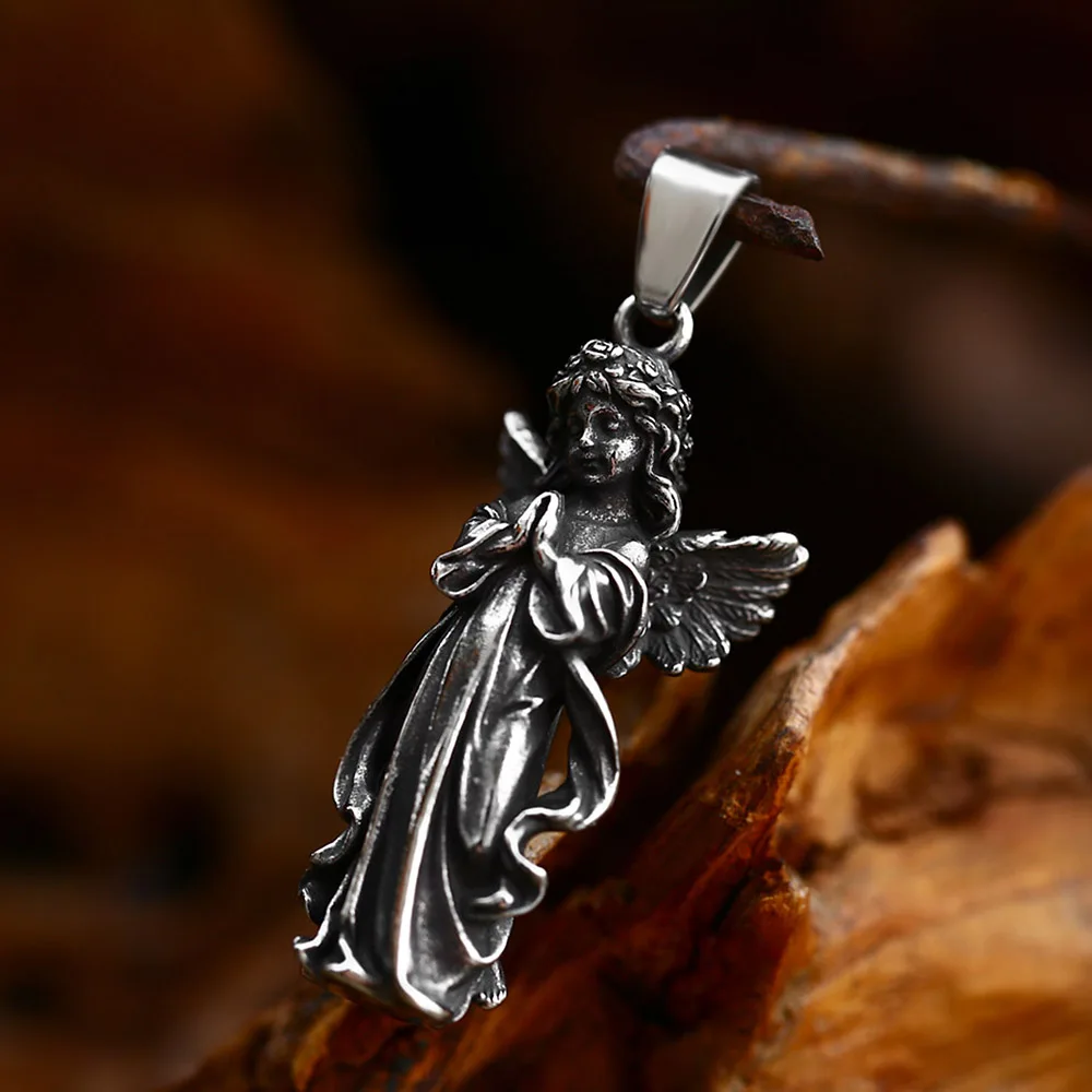 New Vintage 316L Stainless Steel Angel Pendant Necklace For Men Women Punk Biker Cute Cupid Necklaces Fashion Jewelry Wholesale
New Vintage 316L Stainless Steel Angel Pendant Necklace For Men Women Punk Biker Cute Cupid Necklaces Fashion Jewelry Wholesale