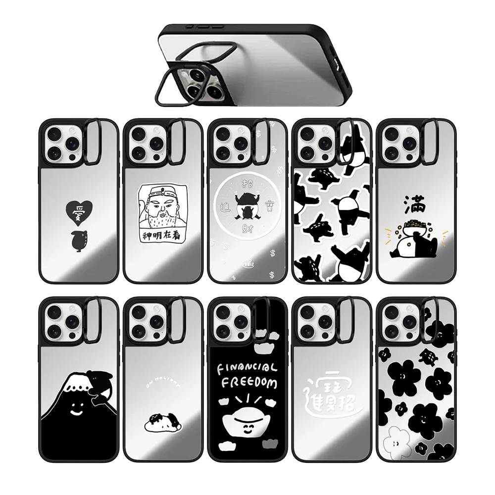 Cartoon Sycee Pattern Camera Stand Mirror Surface Phone Cover for IPhone 14 15 16 17 Pro Max Case for IPhone 17Pro
Cartoon Sycee Pattern Camera Stand Mirror Surface Phone Cover for IPhone 14 15 16 17 Pro Max Case for IPhone 17Pro