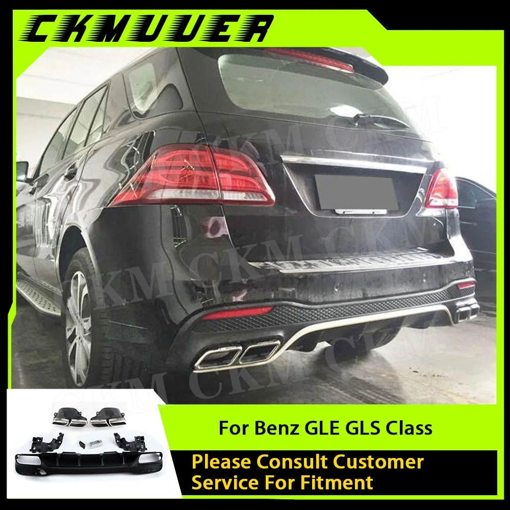 For Mercedes Benz GLE GLS Class W166 X166 GLE63 AMG SUV 2016 -2018 Rear Lip Diffuser Spoiler with Exhaust Tips Rear Diffuser
For Mercedes Benz GLE GLS Class W166 X166 GLE63 AMG SUV 2016 -2018 Rear Lip Diffuser Spoiler with Exhaust Tips Rear Diffuser