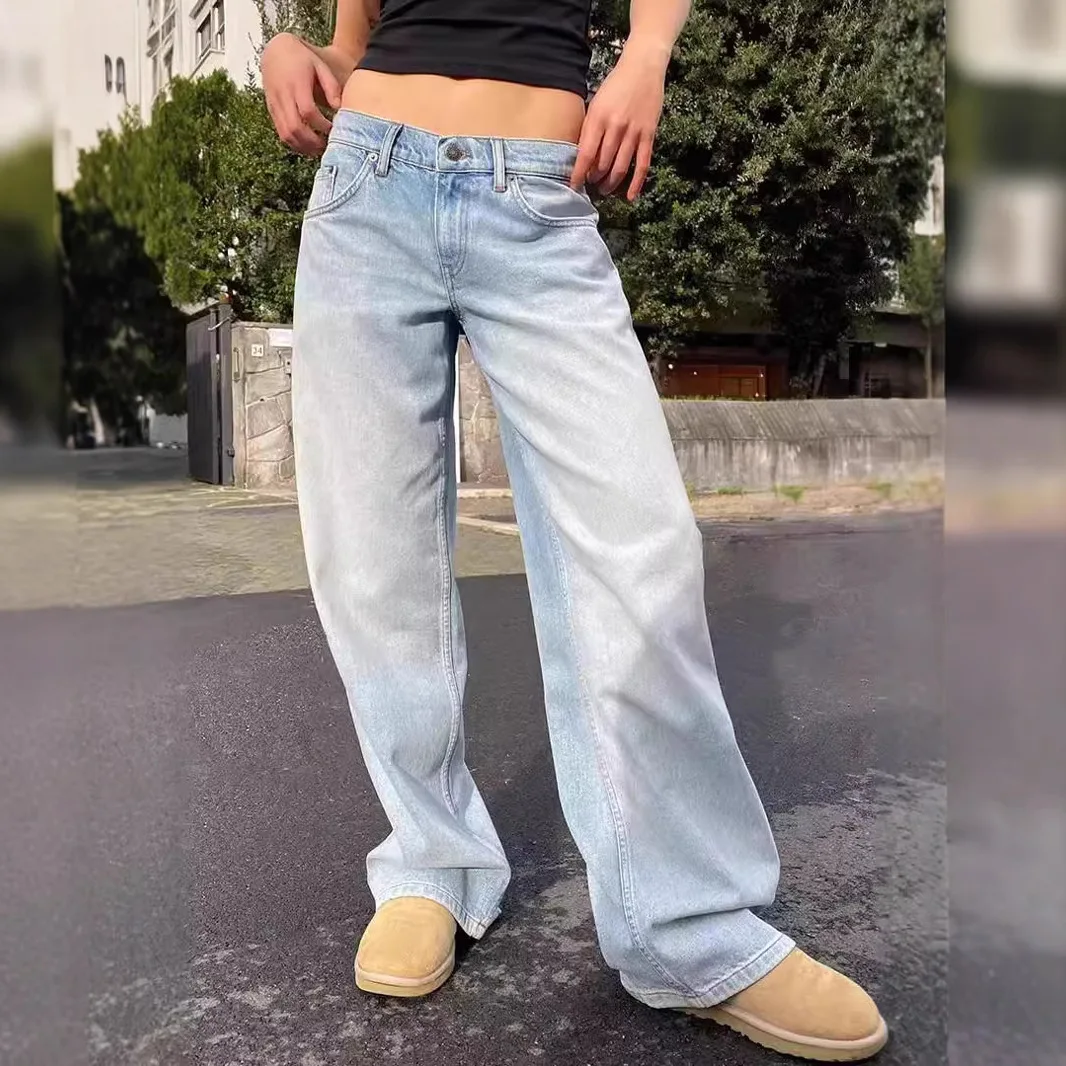 Y2K High Waist Jeans Washed Retro Straight Leg Wide Leg Loose Hanging for American and European Style
Y2K High Waist Jeans Washed Retro Straight Leg Wide Leg Loose Hanging for American and European Style