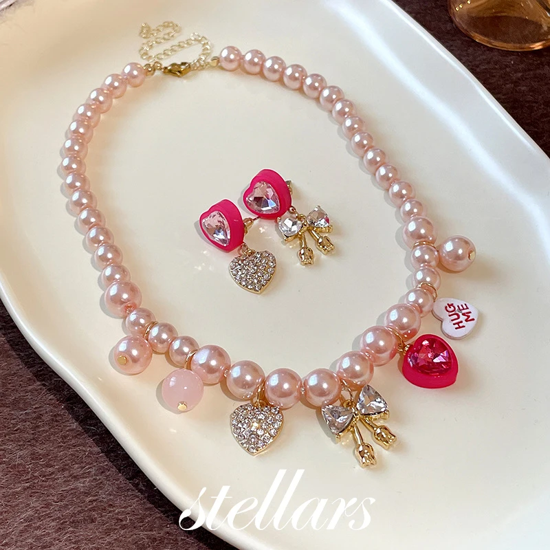 Silver Needle Diamond-Embedded Heart&Bow Asymmetric Jewelry Set-Sweet Delicate Girly Style,Versatile High-End Fashion Accessorie
Silver Needle Diamond-Embedded Heart&Bow Asymmetric Jewelry Set-Sweet Delicate Girly Style,Versatile High-End Fashion Accessorie