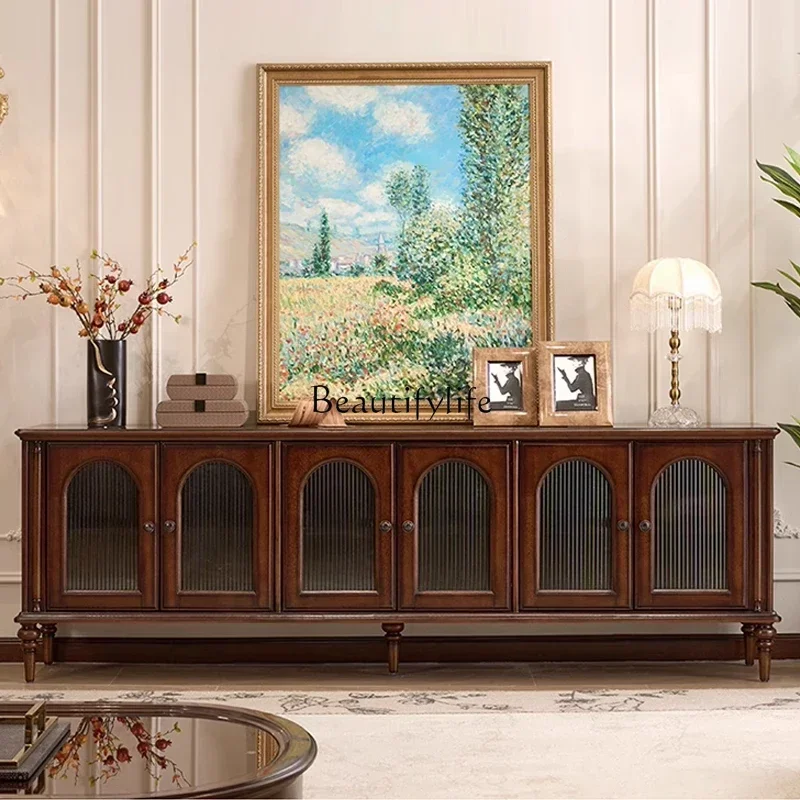 1FG10-*Medieval TV cabinet American rural light luxury simple solid wood storage floor cabinet 
1FG10-*Medieval TV cabinet American rural light luxury simple solid wood storage floor cabinet