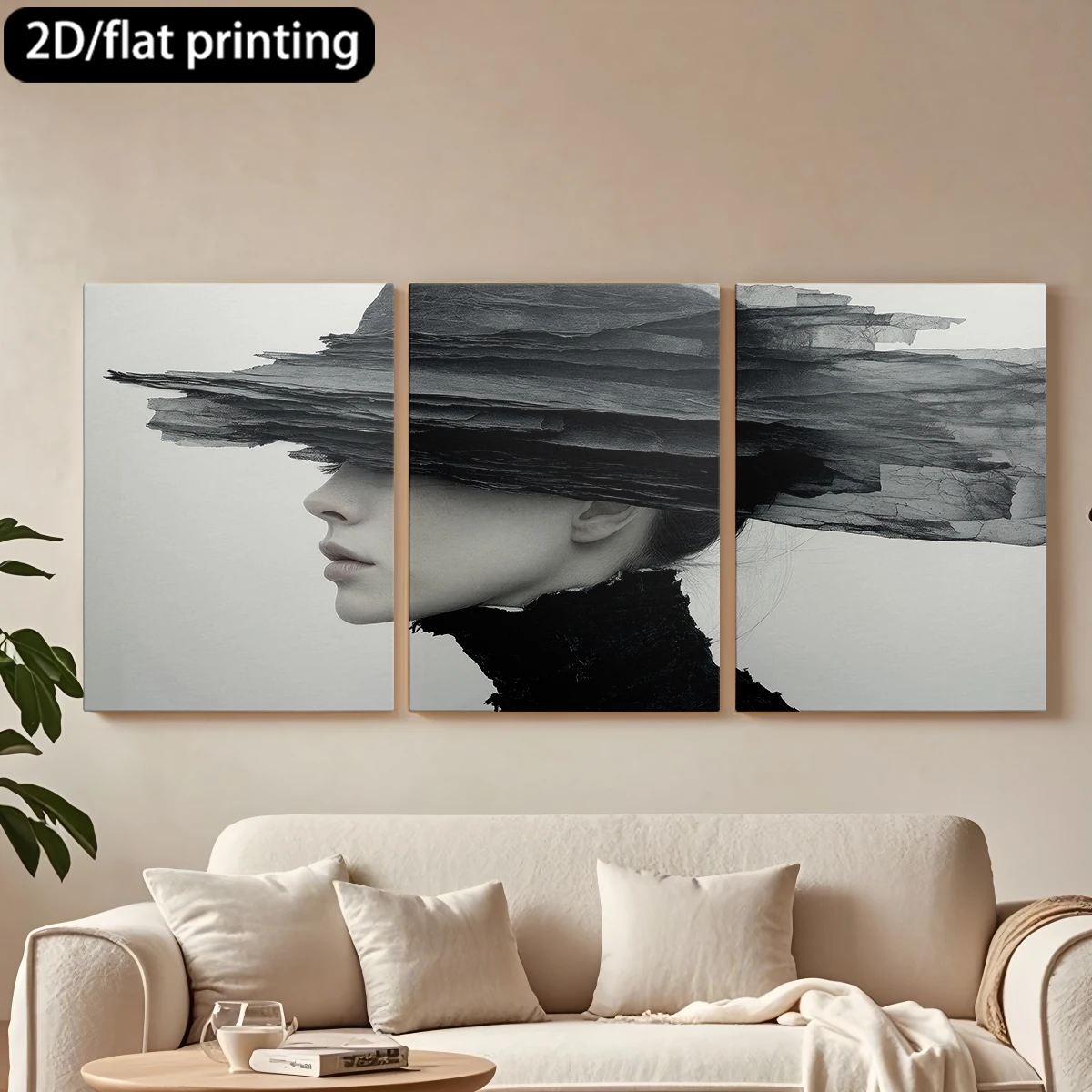 3pc wooden frame canvas decorative paintingStylish black-hued hat, layered design.Corridor bedroom decoration
3pc wooden frame canvas decorative paintingStylish black-hued hat, layered design.Corridor bedroom decoration