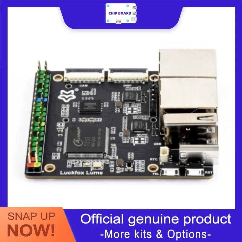 Плата Waveshare Luckfox Lume на базе Linux, процессор Allwinner T153, два порта Gigabit LAN, память DDR3 с флеш-накопителем
Плата Waveshare Luckfox Lume на базе Linux, процессор Allwinner T153, два порта Gigabit LAN, память DDR3 с флеш-накопителем