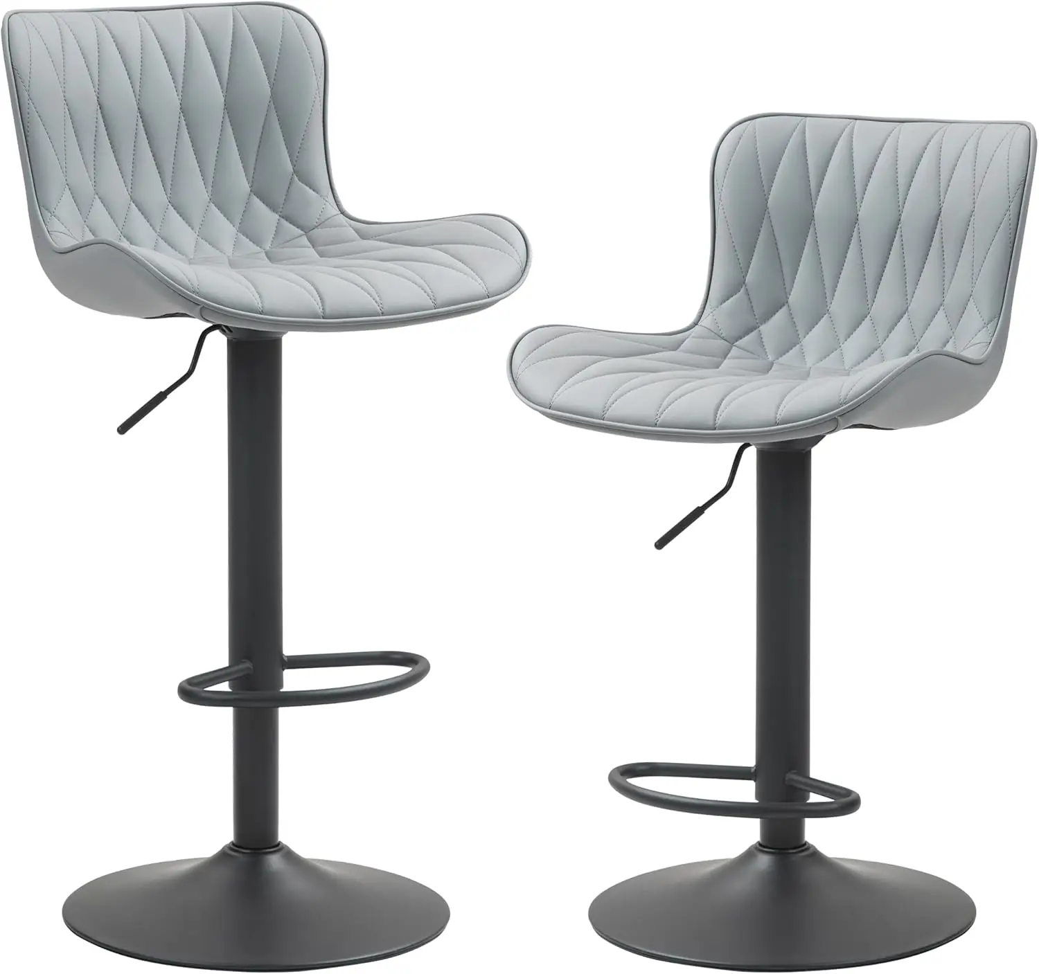 Bar Stools Set of 2, Modern 360° Swivel Faux Leather Bar Stools, 24"-32.5" Seat Height with Back, 330 lbs Capacity, SGS Gas
Bar Stools Set of 2, Modern 360° Swivel Faux Leather Bar Stools, 24"-32.5" Seat Height with Back, 330 lbs Capacity, SGS Gas