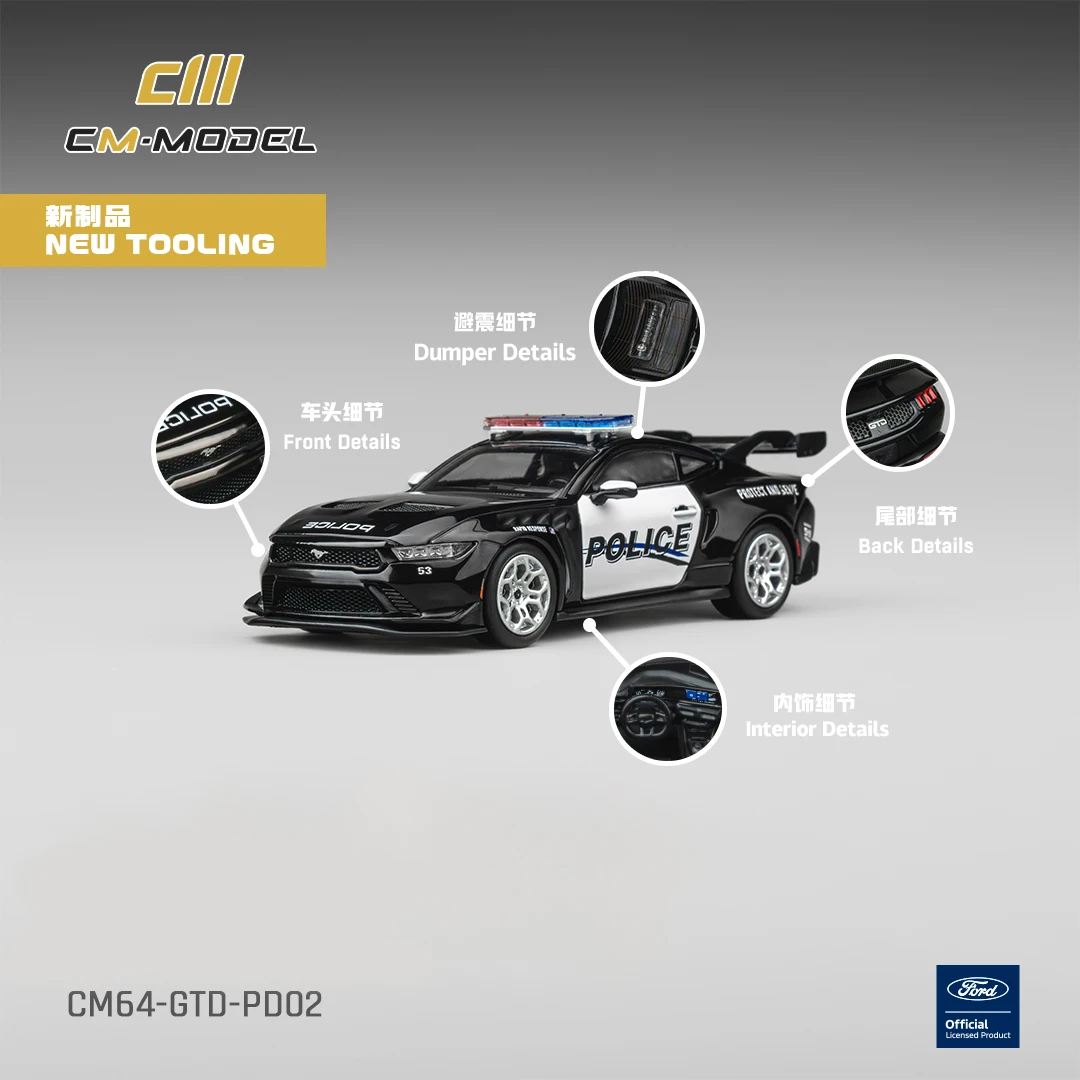 CMModel 1/64 Diecast Ford GTD Police Car 02 Collectible Miniature Model Car for Display
CMModel 1/64 Diecast Ford GTD Police Car 02 Collectible Miniature Model Car for Display
