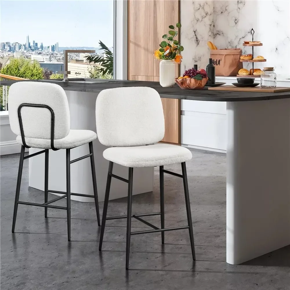 Bar Stools Set of 2, Fabric Counter Height Metal Legs with Back Barstools, Bar Chair
Bar Stools Set of 2, Fabric Counter Height Metal Legs with Back Barstools, Bar Chair
