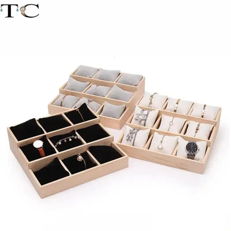 Solid Wood Three-Tiered Tray Bracelet Watch Necklace Pearl Bracelet Pillow Tray Jewelry Storage Rack
Solid Wood Three-Tiered Tray Bracelet Watch Necklace Pearl Bracelet Pillow Tray Jewelry Storage Rack