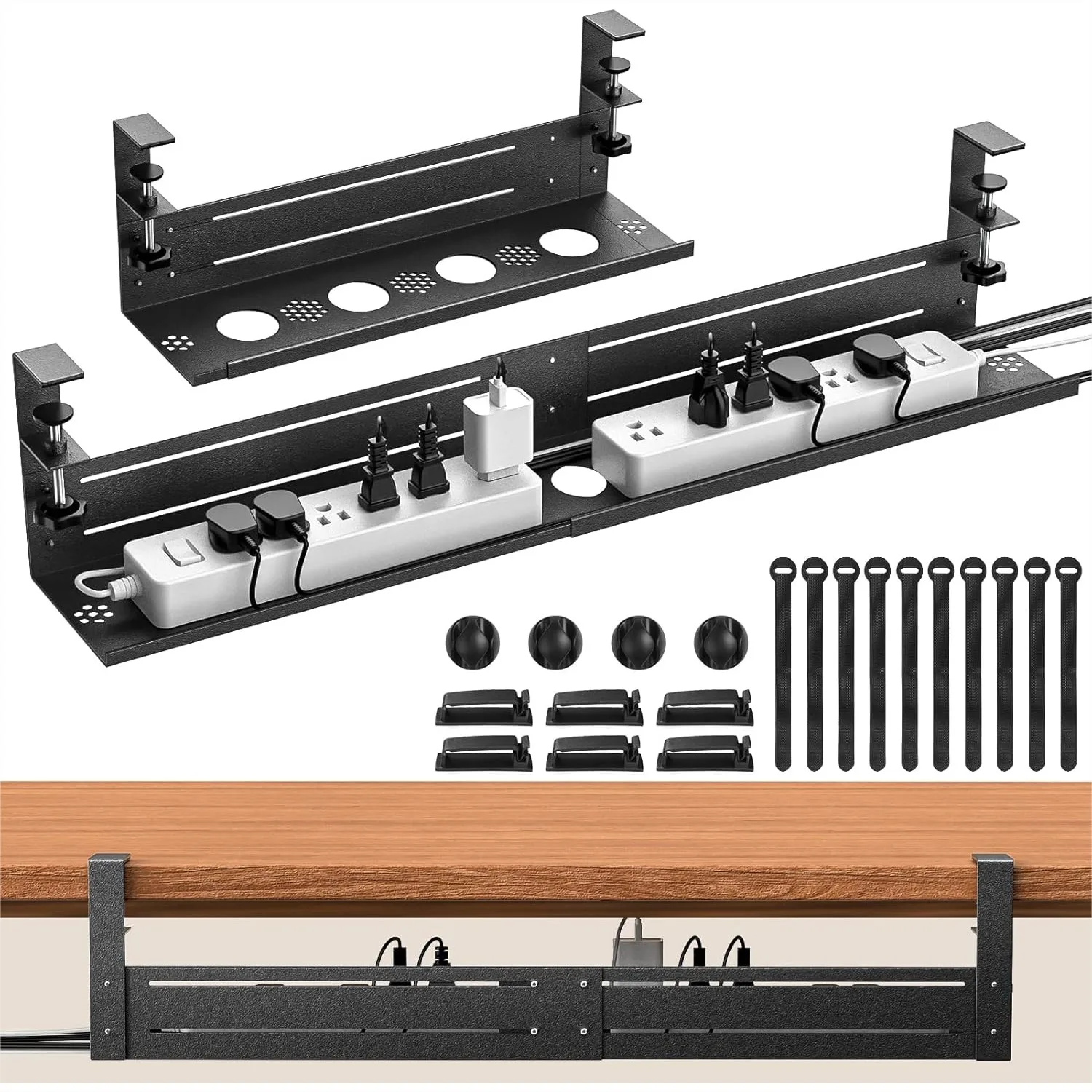 Under Desk Cable Management Tray 18-29in Retractable Iron Cord Organizer No-Drill with Anti-Slip Pads for Office Gaming Standing
Under Desk Cable Management Tray 18-29in Retractable Iron Cord Organizer No-Drill with Anti-Slip Pads for Office Gaming Standing