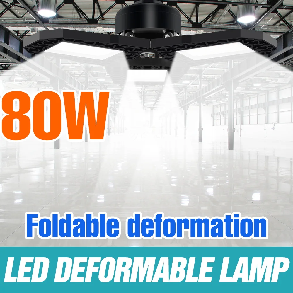 80W E27/E26 Workshop Lamp Deformable LED Garage Ceiling Bulb AC100-277V High Bay Light Warehouse Basement Large Area Lighting
80W E27/E26 Workshop Lamp Deformable LED Garage Ceiling Bulb AC100-277V High Bay Light Warehouse Basement Large Area Lighting