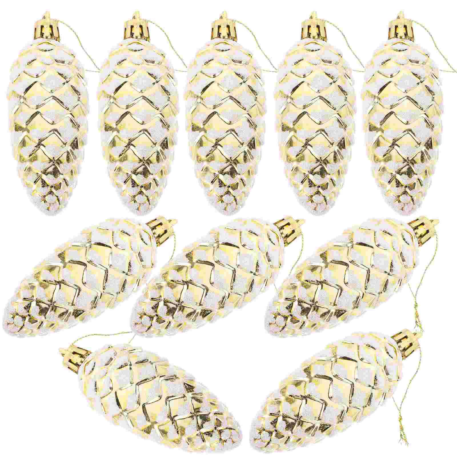 10 Pcs Christmas Lights Outdoor Decoration Plastic Painted Pine Cone Balls Tree Charms Hanging Display Pendant Golden
10 Pcs Christmas Lights Outdoor Decoration Plastic Painted Pine Cone Balls Tree Charms Hanging Display Pendant Golden