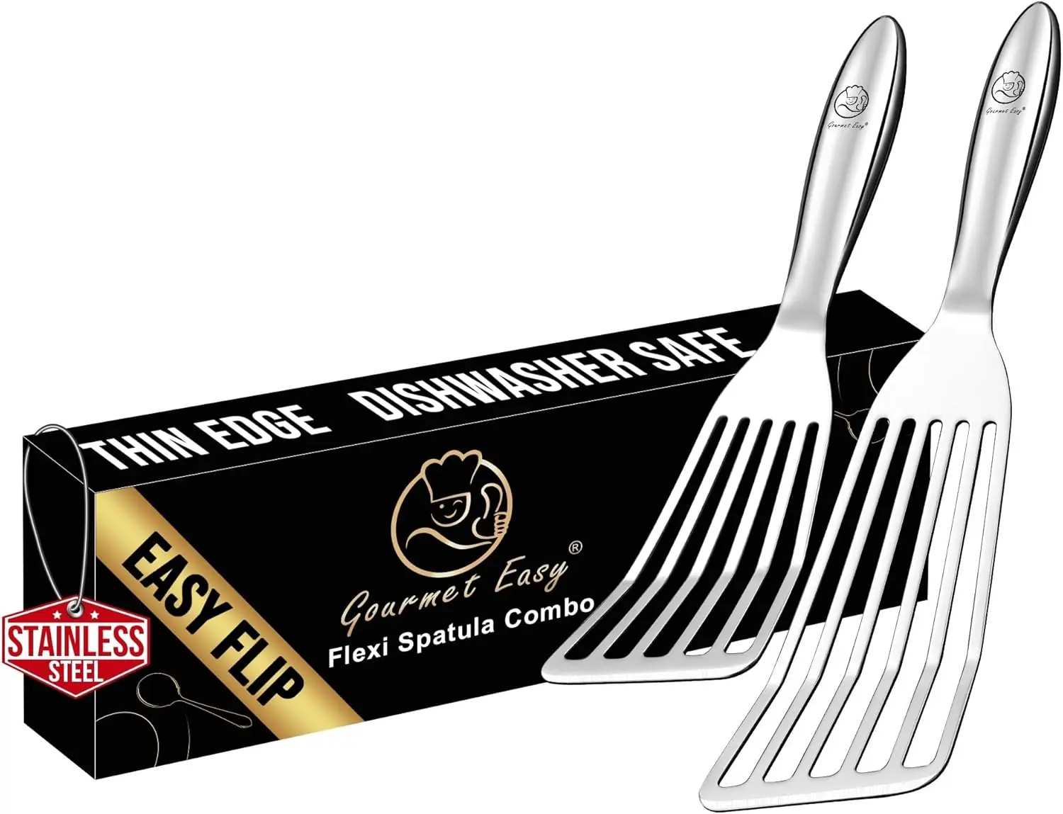 Stainless Steel Fish Spatula Set – 1 Large Turner + 1 Small Spatula, Ultra-Thin Edge for Easy Flipping, Ergonomic Non-Slip
Stainless Steel Fish Spatula Set – 1 Large Turner + 1 Small Spatula, Ultra-Thin Edge for Easy Flipping, Ergonomic Non-Slip