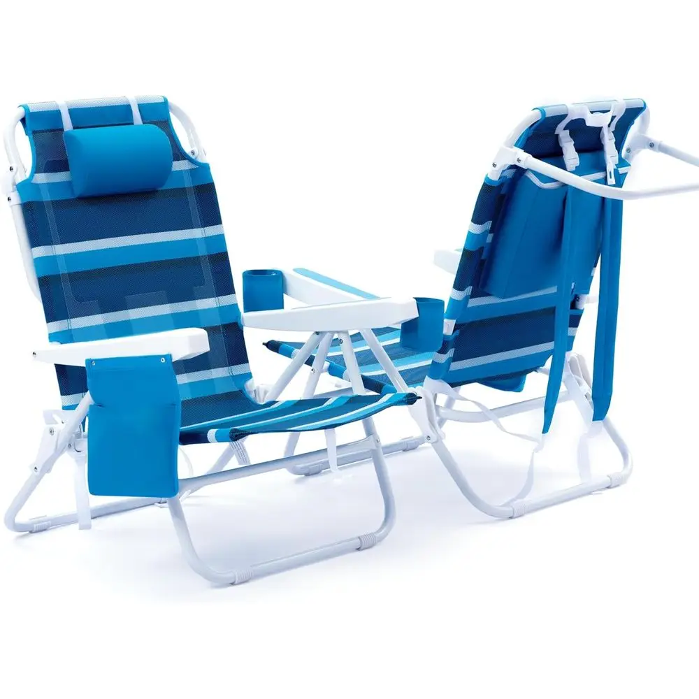 2-Piece Reclining Beach Chairs with Mesh Fabric, Backpack Straps, Cooler Bag & Cup Holder for Outdoor, Lawn, Camping
2-Piece Reclining Beach Chairs with Mesh Fabric, Backpack Straps, Cooler Bag & Cup Holder for Outdoor, Lawn, Camping