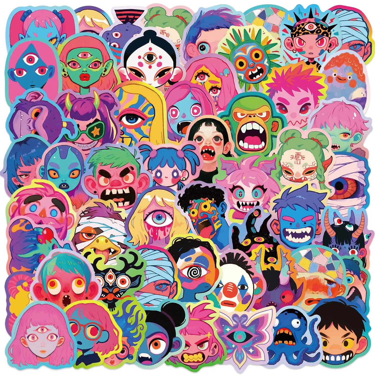 50Pcs Funny Colorful Cartoon Creepy Horror Monsters Graffiti Stickers For Luggage Laptop Guitar Phone Waterproof Vinyl Decals
50Pcs Funny Colorful Cartoon Creepy Horror Monsters Graffiti Stickers For Luggage Laptop Guitar Phone Waterproof Vinyl Decals