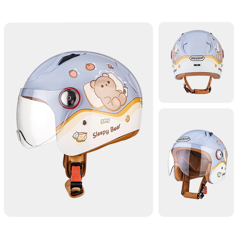 New Children Cute Cartoon Pattern Anti-Fall Anti-Slip Four Seasons Safety Protection Child Motorcycle Open Face Helmets
New Children Cute Cartoon Pattern Anti-Fall Anti-Slip Four Seasons Safety Protection Child Motorcycle Open Face Helmets