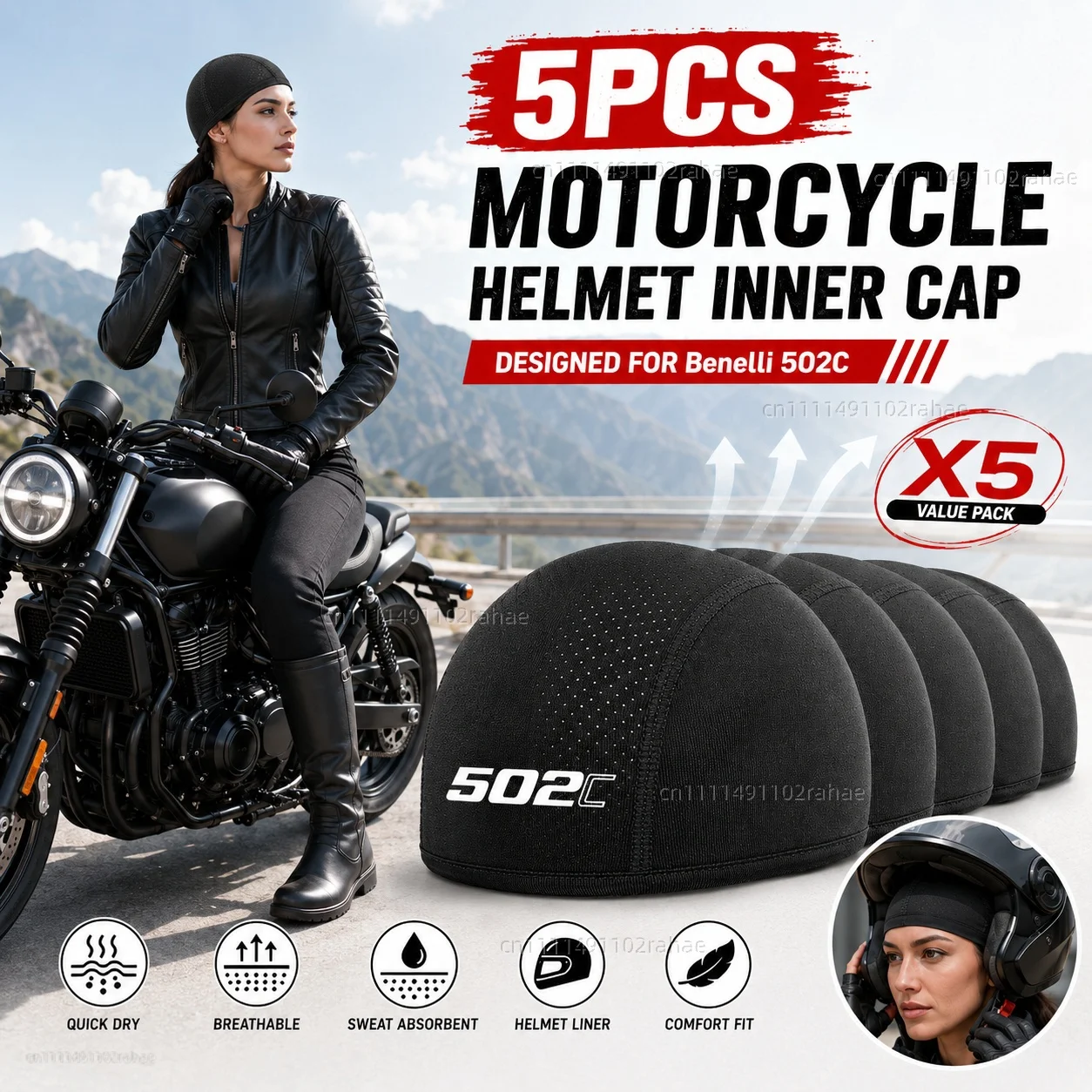 5pcs Motorcycle Helmet Inner Cap Hat Quick Dry Breathable Hat Racing Cap Skull Cap Cooling Thin Soft For Benelli 502C 502c 502 c
5pcs Motorcycle Helmet Inner Cap Hat Quick Dry Breathable Hat Racing Cap Skull Cap Cooling Thin Soft For Benelli 502C 502c 502 c