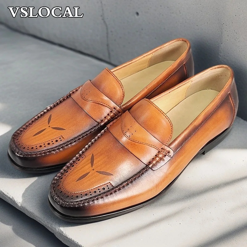 Luxury Men Loafers Shoes Blue Brown Slip On Casual Mens Dress Shoes Wedding Office Banquet Genuine Leather Shoes For Men
Luxury Men Loafers Shoes Blue Brown Slip On Casual Mens Dress Shoes Wedding Office Banquet Genuine Leather Shoes For Men
