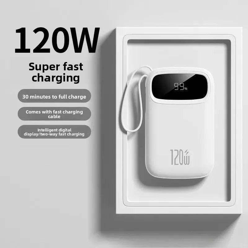 120W super fast charging power bank new 20000mAh large capacity power bank with cable
120W super fast charging power bank new 20000mAh large capacity power bank with cable