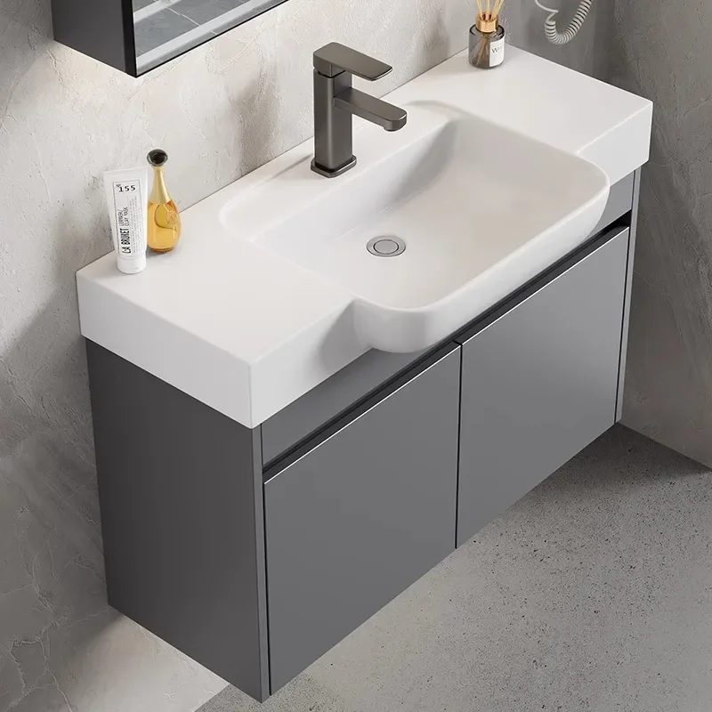 Hot Sales Modern Wall-Mounted Aluminum Bathroom Cabinet With LED Mirror And Ceramic Basin For Hotel Use Factory Quality
Hot Sales Modern Wall-Mounted Aluminum Bathroom Cabinet With LED Mirror And Ceramic Basin For Hotel Use Factory Quality