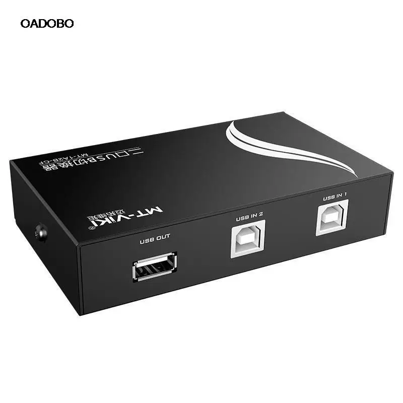 Совместное использование USB-принтера, 2 ротовых переключателя, два компьютера, обычная U-дисковая мышь и клавиатура, 2 в 1 преобразователь
Совместное использование USB-принтера, 2 ротовых переключателя, два компьютера, обычная U-дисковая мышь и клавиатура, 2 в 1 преобразователь