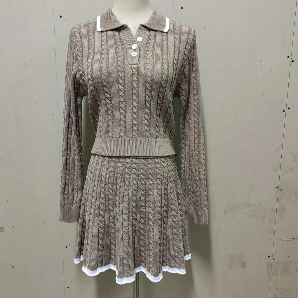 Two Pieces Women Knitted Dress Sets Y2k Matching Set Turn Down Collar Button Top Elastic Waist Dress Casual 2025 Spring Autumn
Two Pieces Women Knitted Dress Sets Y2k Matching Set Turn Down Collar Button Top Elastic Waist Dress Casual 2025 Spring Autumn