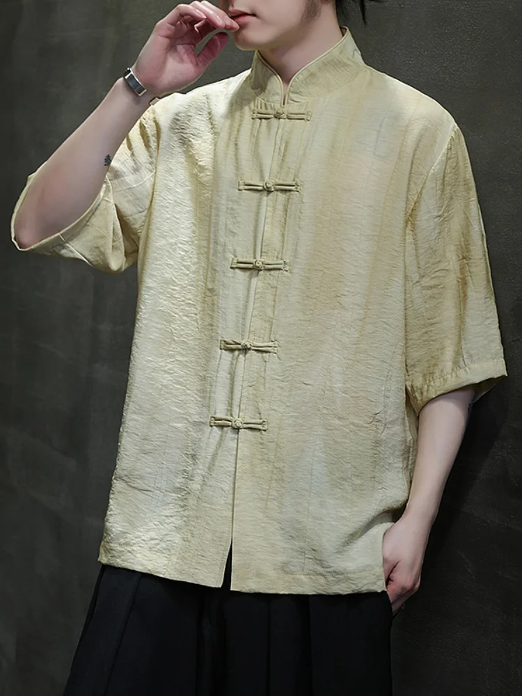 Ice Silk Short Sleeve Shirt Men's Summer New Chinese Style Tang Costume Button Upper Thin Hanfu Loose Fit Youth Fas...
Ice Silk Short Sleeve Shirt Men's Summer New Chinese Style Tang Costume Button Upper Thin Hanfu Loose Fit Youth Fas...