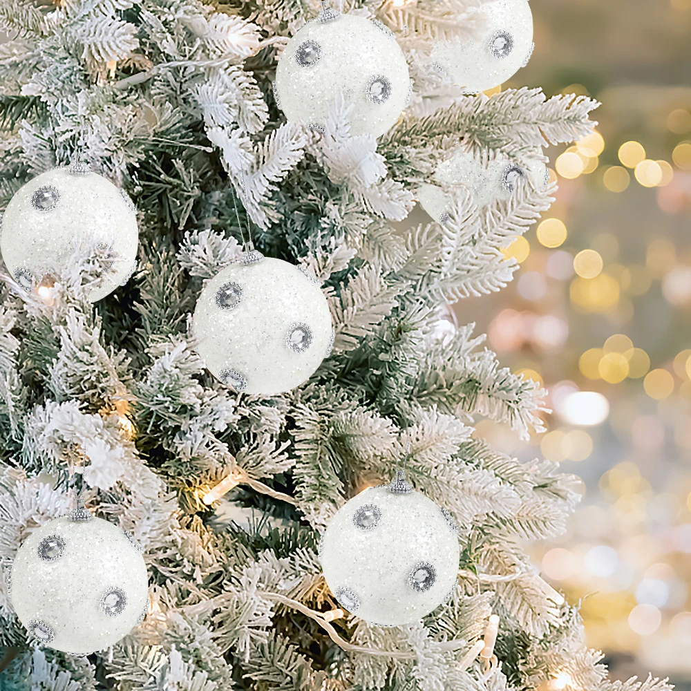 3pcs 8cm Christmas Tree Ornaments White Glitter Foam Snow Ball Christmas Hanging Pendants Navidad Decorations for Home New Year
3pcs 8cm Christmas Tree Ornaments White Glitter Foam Snow Ball Christmas Hanging Pendants Navidad Decorations for Home New Year