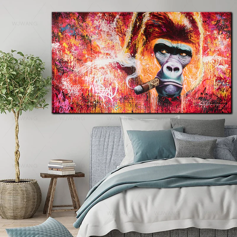 Smoking Monkey Gorilla Graffiti Art Canvas Painting Stunning Animal Posters and Prints Wall Art Pictures for Modern Home Decor
Smoking Monkey Gorilla Graffiti Art Canvas Painting Stunning Animal Posters and Prints Wall Art Pictures for Modern Home Decor