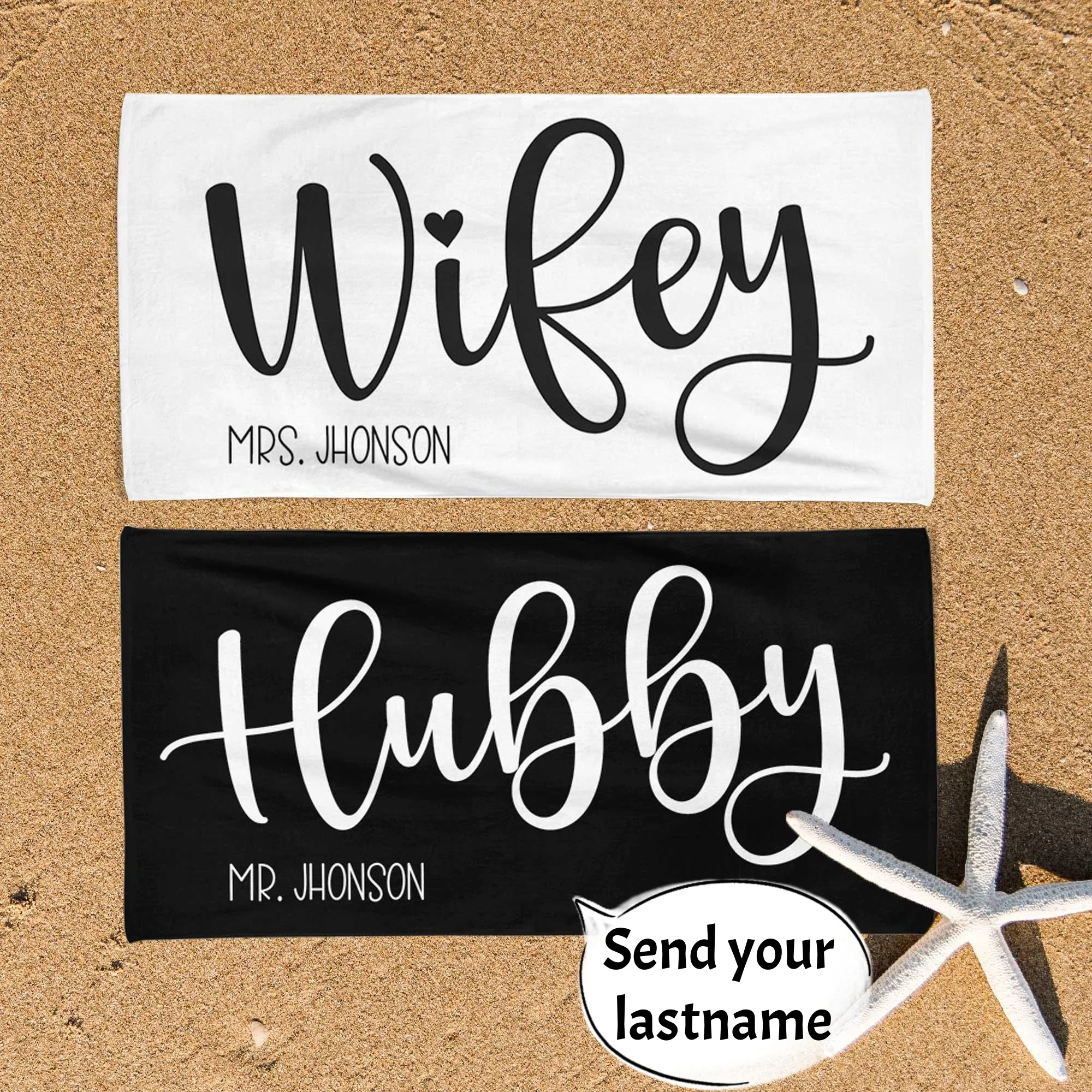 2PCs Custom Name Beach Towels Personalized Towel For Wifey And Hubby Pool Towels Holiday Vacation Gifts Quick-Drying Bath Towels
2PCs Custom Name Beach Towels Personalized Towel For Wifey And Hubby Pool Towels Holiday Vacation Gifts Quick-Drying Bath Towels