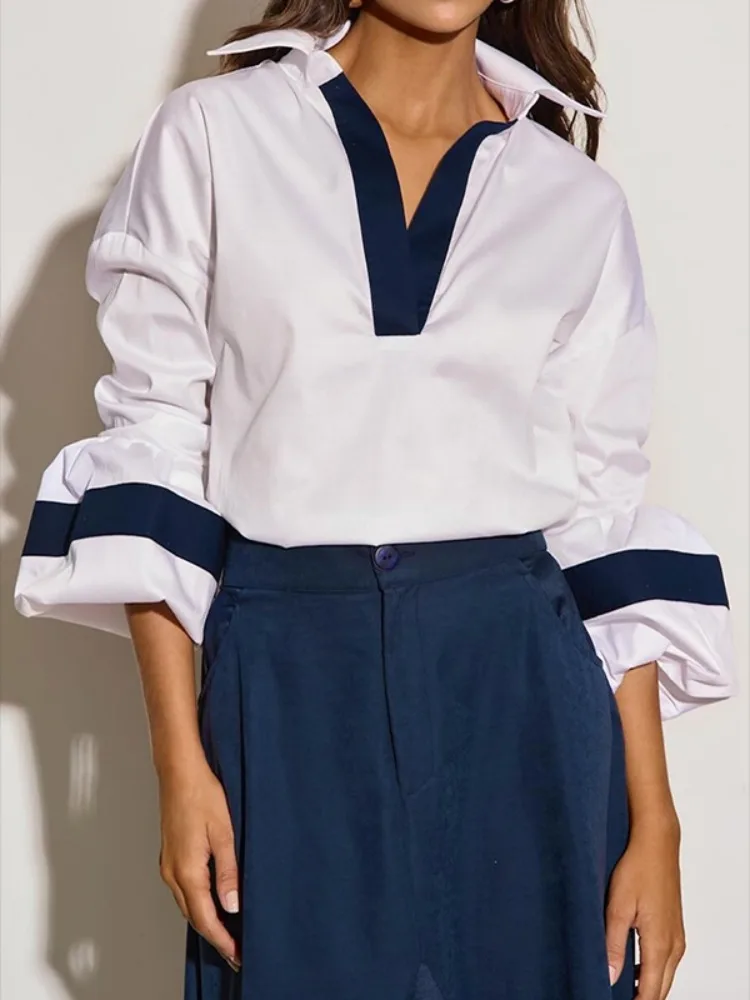 Yeezzi Women's Fashion Contrast Color Puff Sleeves Cotton Lapel Blouses 2025 New Spring Loose Urban Office Lady Shirts Tops
Yeezzi Women's Fashion Contrast Color Puff Sleeves Cotton Lapel Blouses 2025 New Spring Loose Urban Office Lady Shirts Tops