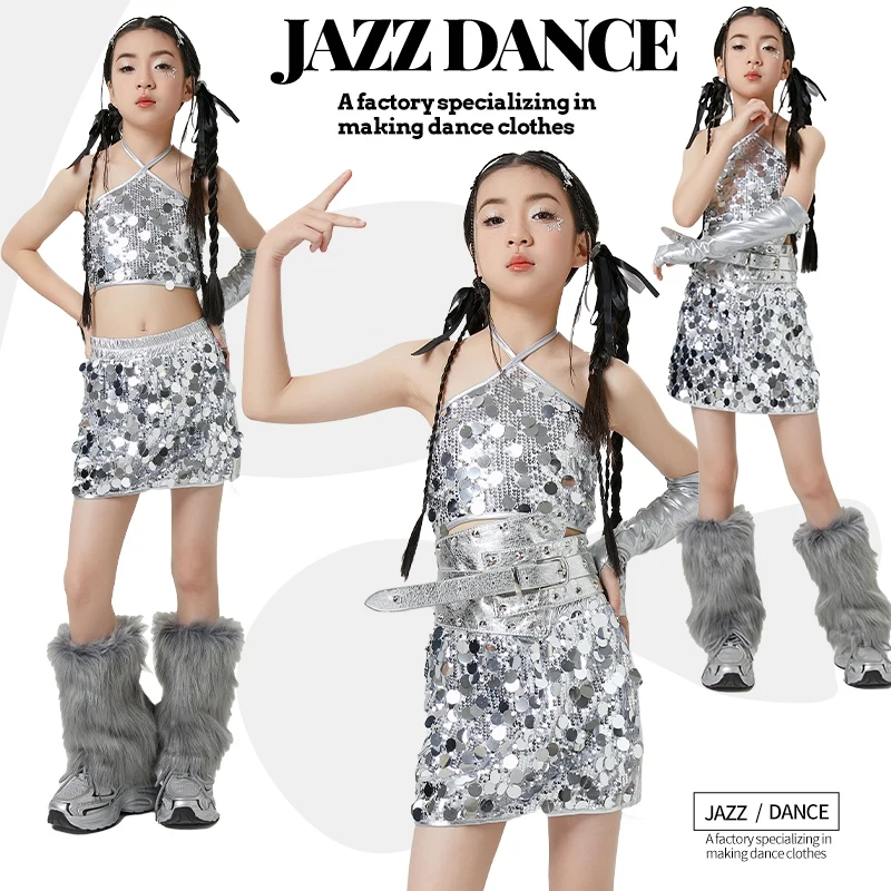 Silver Sequin Hip Hop Dance Costume For Girls Children Dancing Stage Costume Music Festival Jazz Dance Competition Outfit XH2392
Silver Sequin Hip Hop Dance Costume For Girls Children Dancing Stage Costume Music Festival Jazz Dance Competition Outfit XH2392