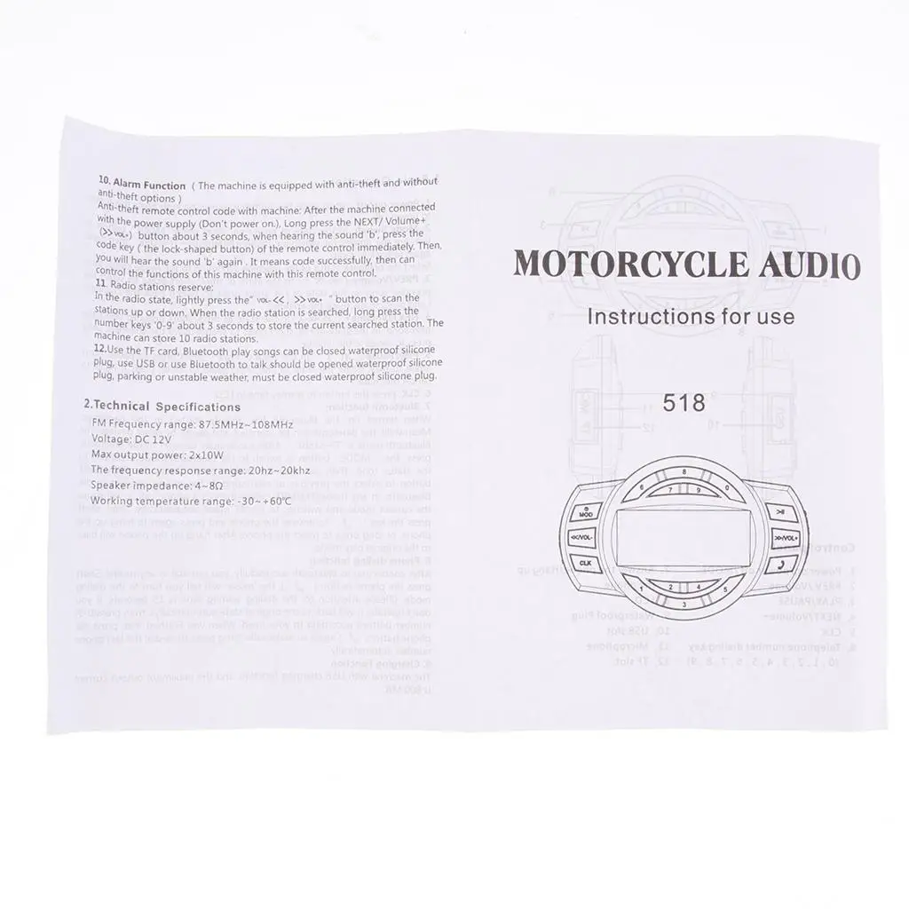 Motorbike Bluetooth Stereo FM Radio Speakers Amplifier Waterproof Sound System with Mp3 USB Playback for Motorcycles
Motorbike Bluetooth Stereo FM Radio Speakers Amplifier Waterproof Sound System with Mp3 USB Playback for Motorcycles