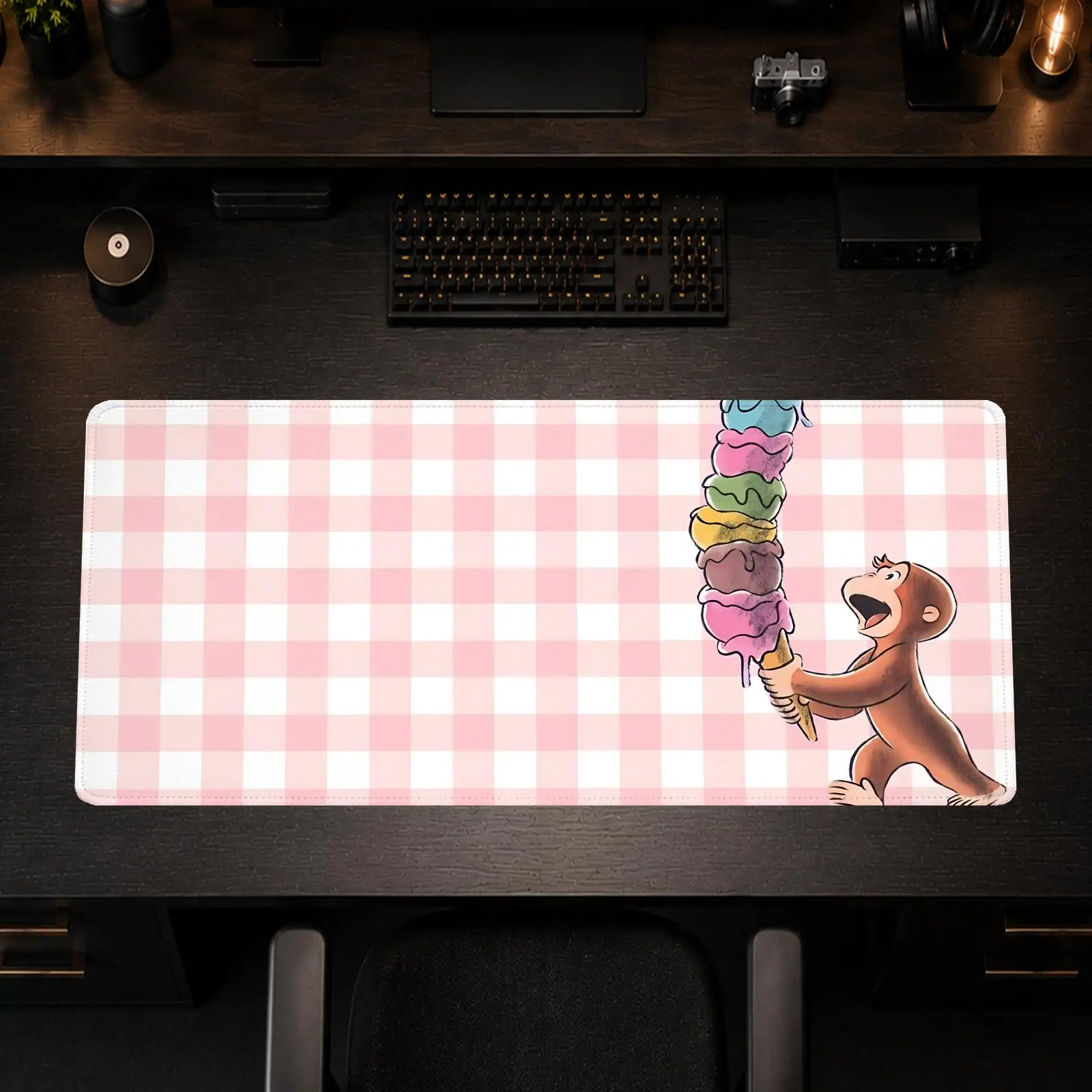 Monkey George (6) Mouse Pad Gaming office Non-slip Desk Mat Diy Mousepad Large Game Keyboard overlock