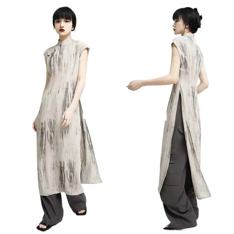 2025 New Chinese Style Qipao Long Sleeveless Improved Cheongsam Women Traditional Chinese Dress Elegant Mandarin Collar Vestidos
2025 New Chinese Style Qipao Long Sleeveless Improved Cheongsam Women Traditional Chinese Dress Elegant Mandarin Collar Vestidos