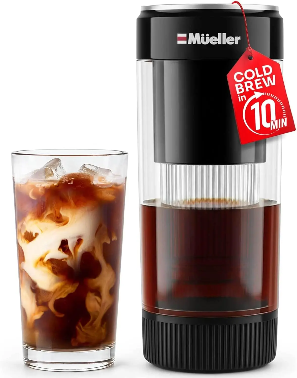 Mueller RapidBrew Cold Brew Iced Coffee Maker – 10 Min Fast Brew Portable Rechargeable Cold Brew Machine for Coffee & Tea
Mueller RapidBrew Cold Brew Iced Coffee Maker – 10 Min Fast Brew Portable Rechargeable Cold Brew Machine for Coffee & Tea