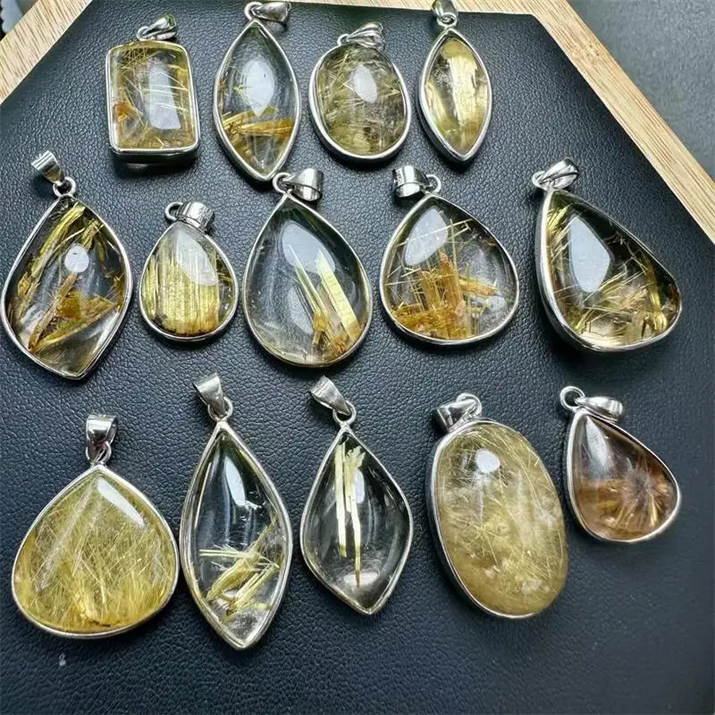 S925 Natural Freeform Rutilated Quartz Pendant DIY Earring Bracelet Reiki Healing Stone Accessories 1PCS
S925 Natural Freeform Rutilated Quartz Pendant DIY Earring Bracelet Reiki Healing Stone Accessories 1PCS