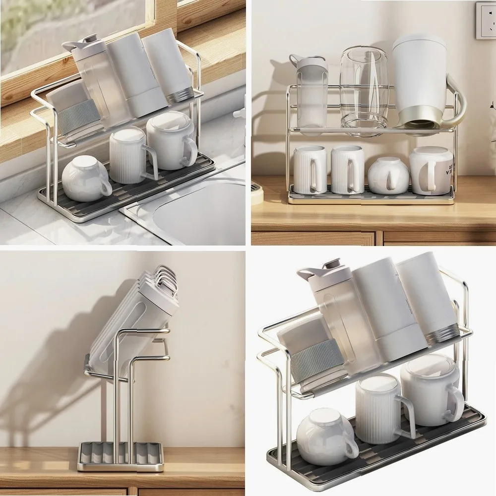 Stainless Steel Hanging Cup Rack, 2-Tier Upside Down Teacup Storage Shelf for Kitchen
Stainless Steel Hanging Cup Rack, 2-Tier Upside Down Teacup Storage Shelf for Kitchen
