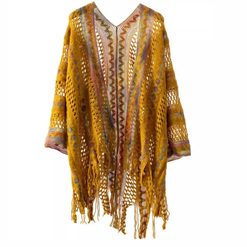 Womens Bohemian Knitted Shawl Ethnic Style Hollow Wraps Scarf Coat Ladies Tassel Cape
Womens Bohemian Knitted Shawl Ethnic Style Hollow Wraps Scarf Coat Ladies Tassel Cape