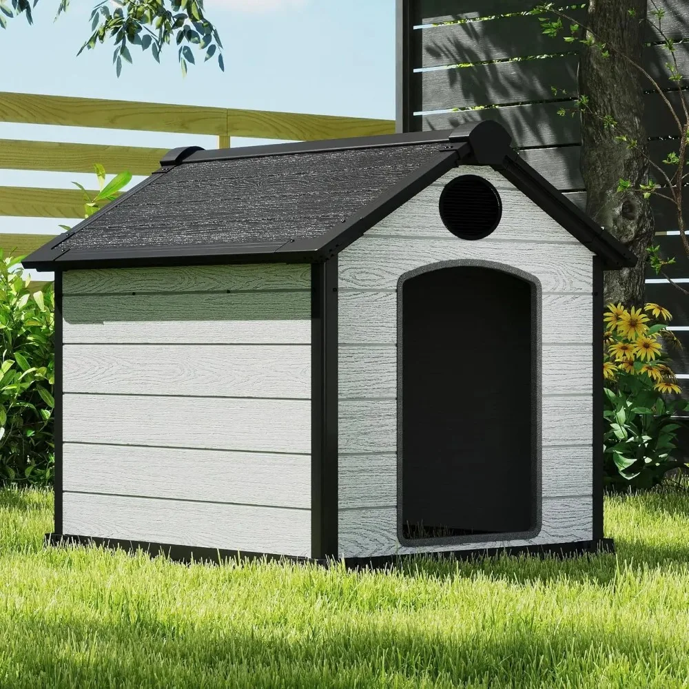 46" Large Dog House Outdoor Weatherproof, 3XL Big Dog House for 2 Large Dogs Outside, Insulated Igloo Pet House with Elevated Fl
46" Large Dog House Outdoor Weatherproof, 3XL Big Dog House for 2 Large Dogs Outside, Insulated Igloo Pet House with Elevated Fl