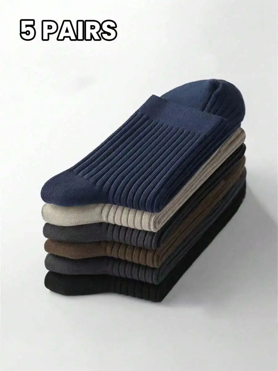 5 Pairs Mens Solid Color Mid-Calf Socks Soft Absorbent For Sports Business Casual All Seasons
5 Pairs Mens Solid Color Mid-Calf Socks Soft Absorbent For Sports Business Casual All Seasons