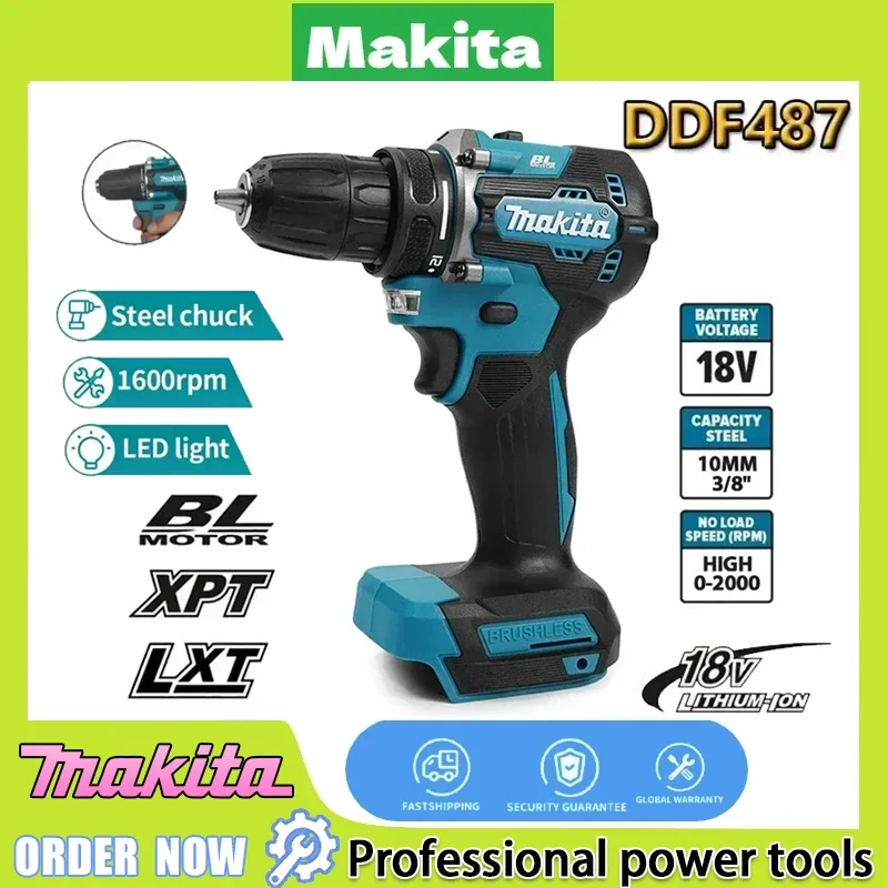 Makita DDF487 18V brushless electric drill, suitable for five-rope impact drill of decoration team, uses 18V Makita battery.
Makita DDF487 18V brushless electric drill, suitable for five-rope impact drill of decoration team, uses 18V Makita battery.